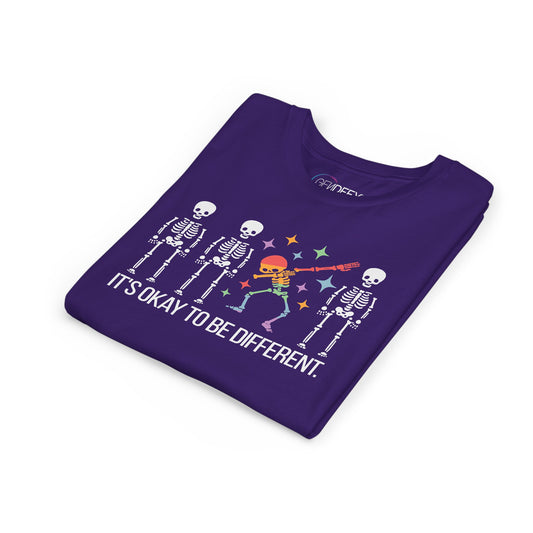 Unique Youth Tee: It's Okay to Be Different, Kids Shirt, Halloween Top, Celebration T-Shirt, Gift for Individuality
