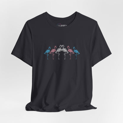 Transgender Pride Floral Flamingos | T-Shirt