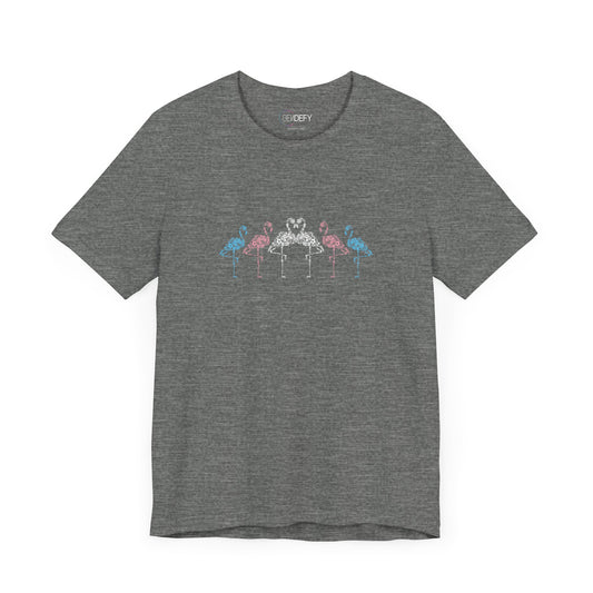 Transgender Pride Floral Flamingos | T-Shirt