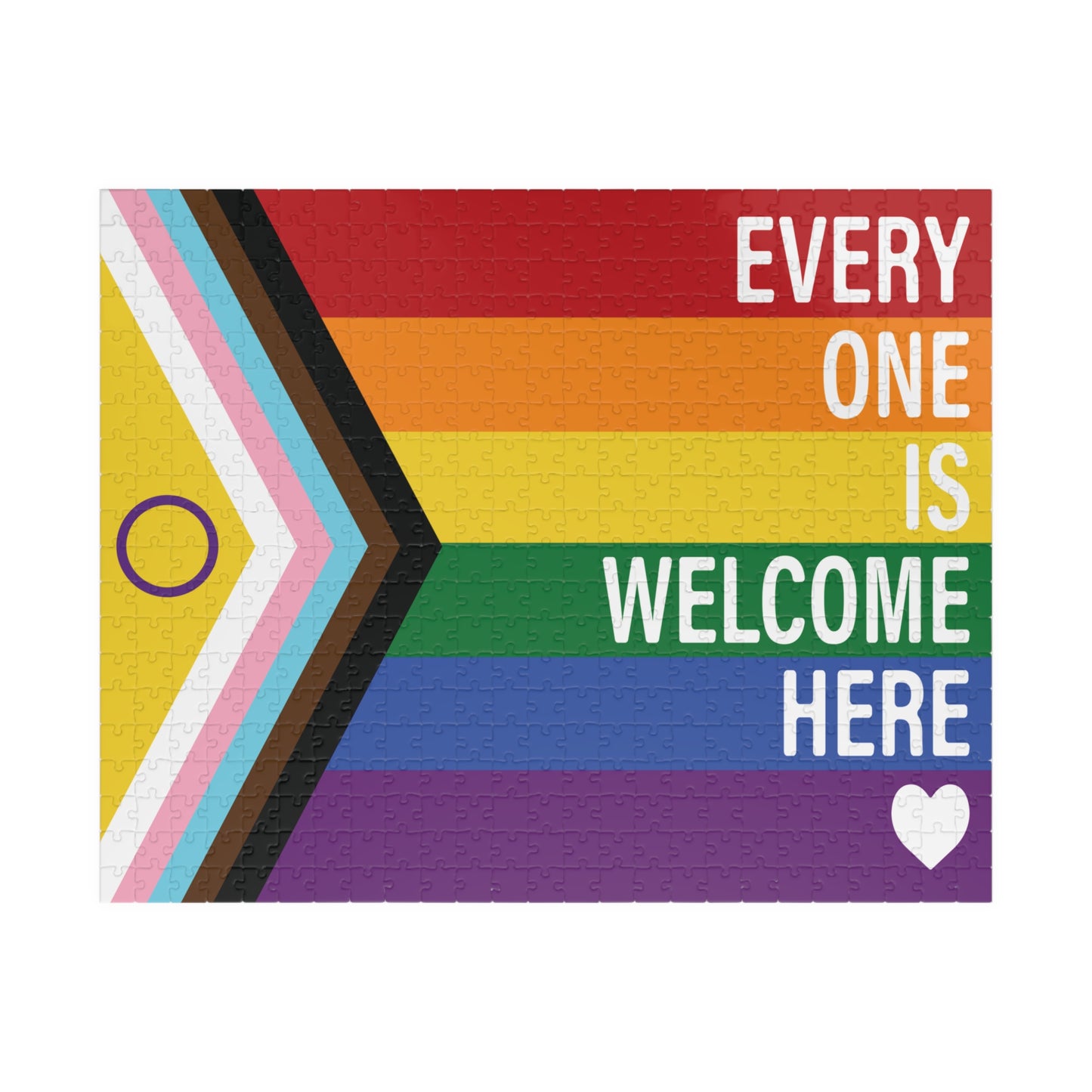 Everyone Is Welcome Here Rainbow Pride Flag | 1014-Piece Puzzle