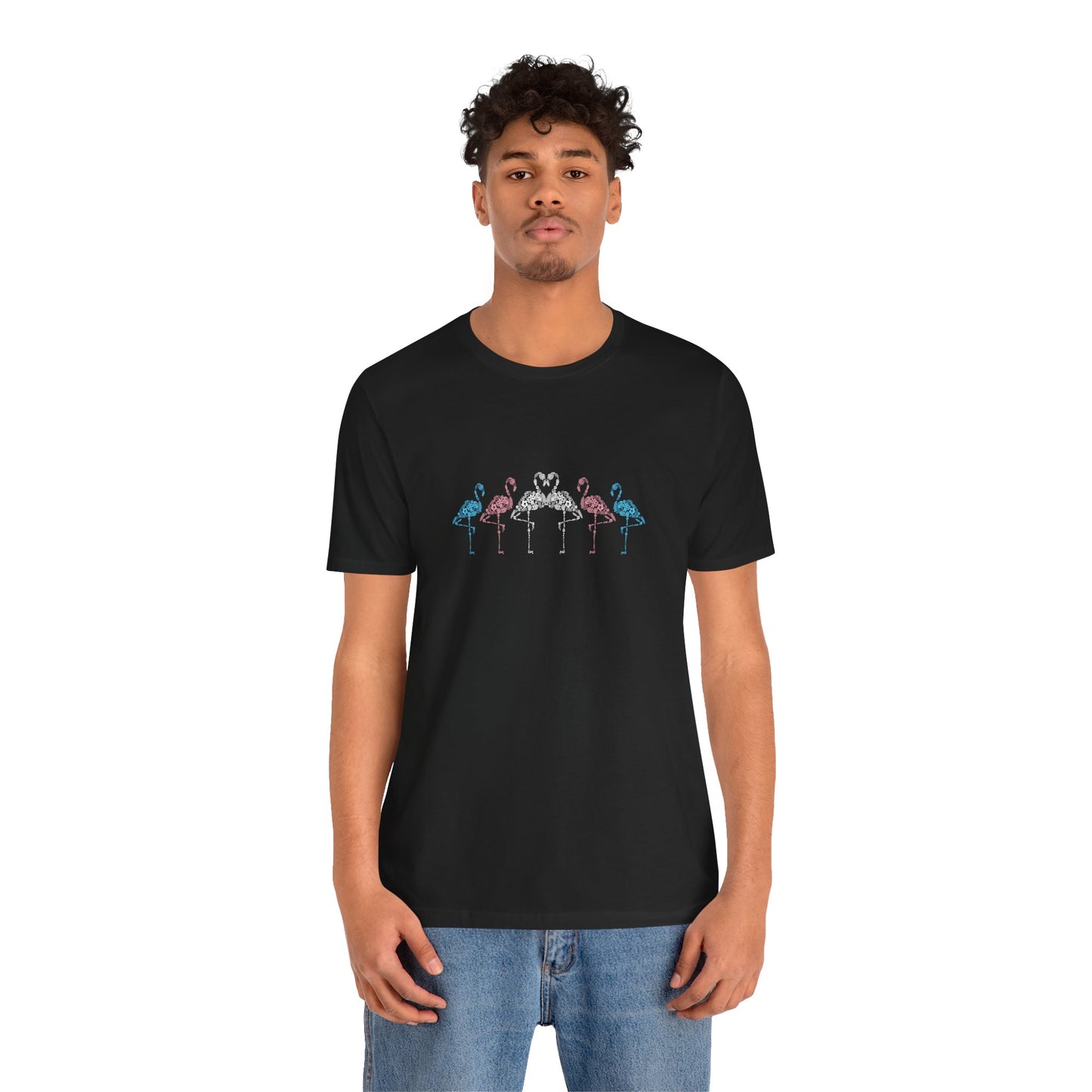 Transgender Pride Floral Flamingos | T-Shirt