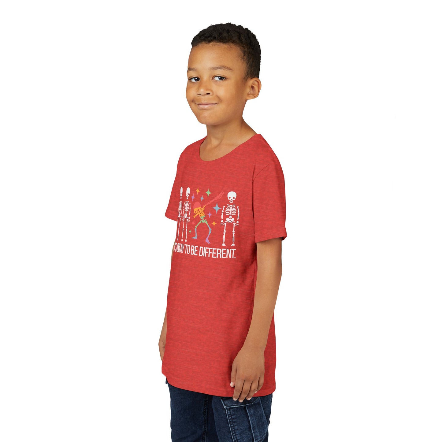 Unique Youth Tee: It's Okay to Be Different, Kids Shirt, Halloween Top, Celebration T-Shirt, Gift for Individuality