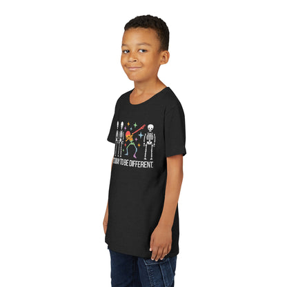 Unique Youth Tee: It's Okay to Be Different, Kids Shirt, Halloween Top, Celebration T-Shirt, Gift for Individuality