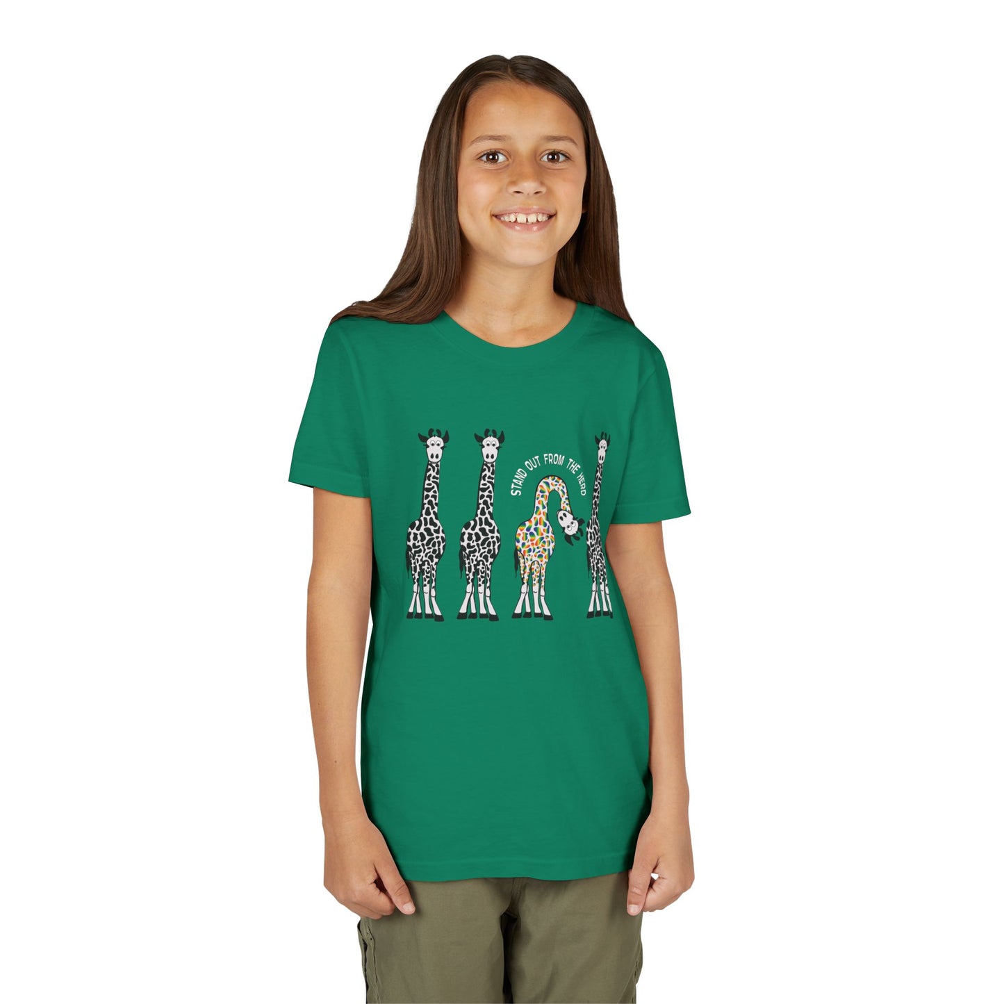 Stand Out From the Herd Rainbow Giraffe | Youth Shirt