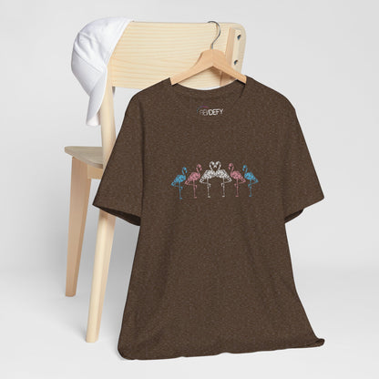 Transgender Pride Floral Flamingos | T-Shirt