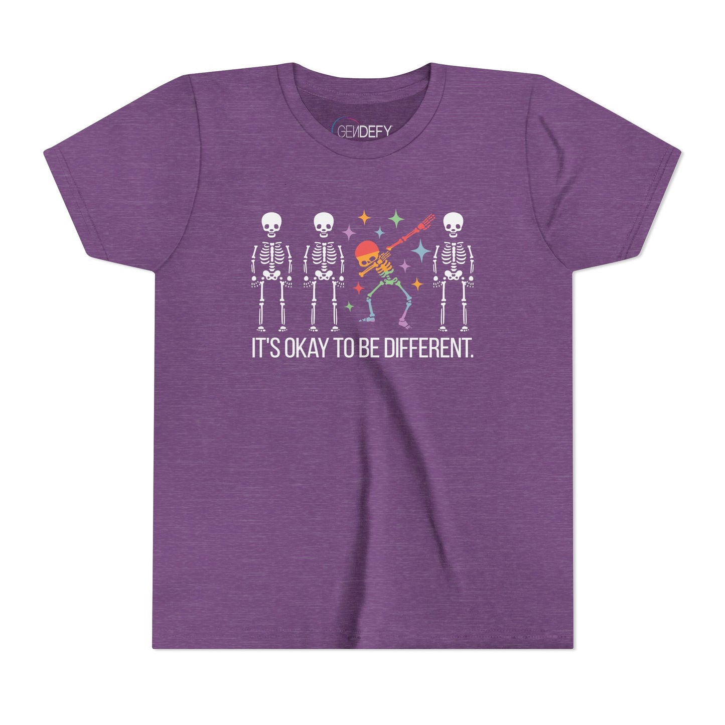 Unique Youth Tee: It's Okay to Be Different, Kids Shirt, Halloween Top, Celebration T-Shirt, Gift for Individuality