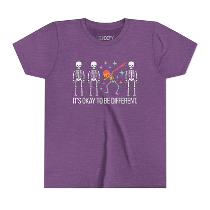 Unique Youth Tee: It's Okay to Be Different, Kids Shirt, Halloween Top, Celebration T-Shirt, Gift for Individuality