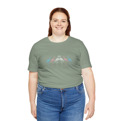 Transgender Pride Floral Flamingos | T-Shirt