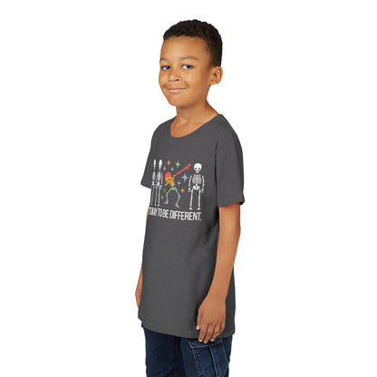 Unique Youth Tee: It's Okay to Be Different, Kids Shirt, Halloween Top, Celebration T-Shirt, Gift for Individuality